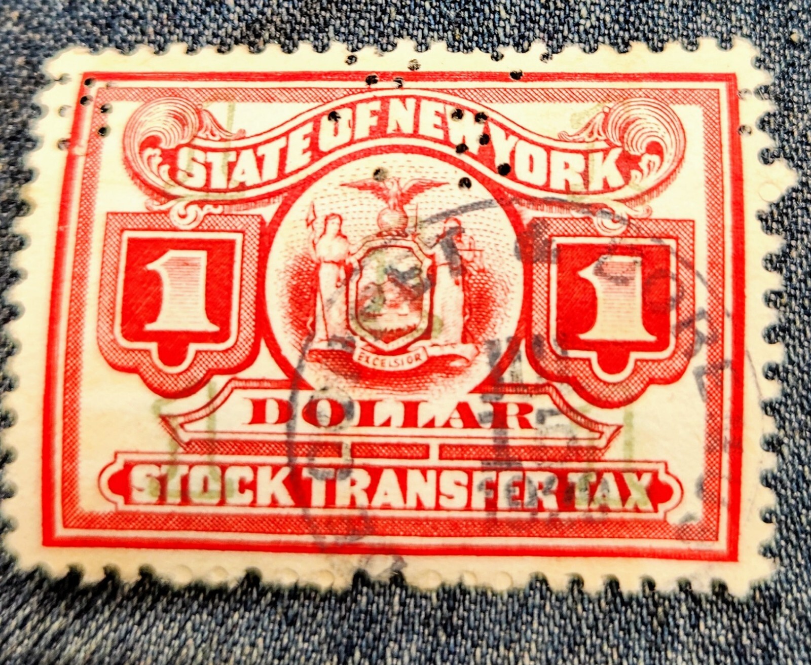 1932 New York NY Stock Transfer Tax Stamp 1 dollar Used eBay