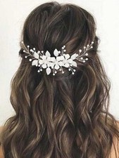 Silver Free Size Flower Wedding Hair Vine Pearl Bridal Hair Pieces Floral