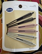 Goody Bobby Pin Slides 6 Count 2.5" Long Colors Brown Pink Silver Vintage