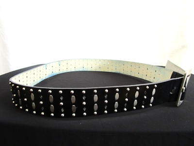 Jessica Simpson Women\'s Black Genuine Leather Belt/Silver Tone Buckle/L/XL/NEW! Jessica Simpson Extra Wide Belt Women main image 2