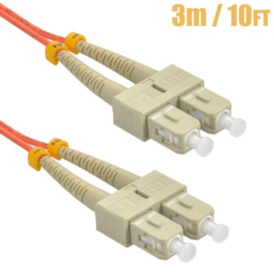3M 10FT SC to SC Duplex 50/125 Multi Mode Fiber Optic Optical Patch Cable Cord