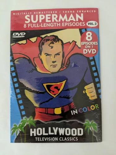 Superman 8 Full Length Episodes Vol 2 DVD 1940s Hollywood Television Classics