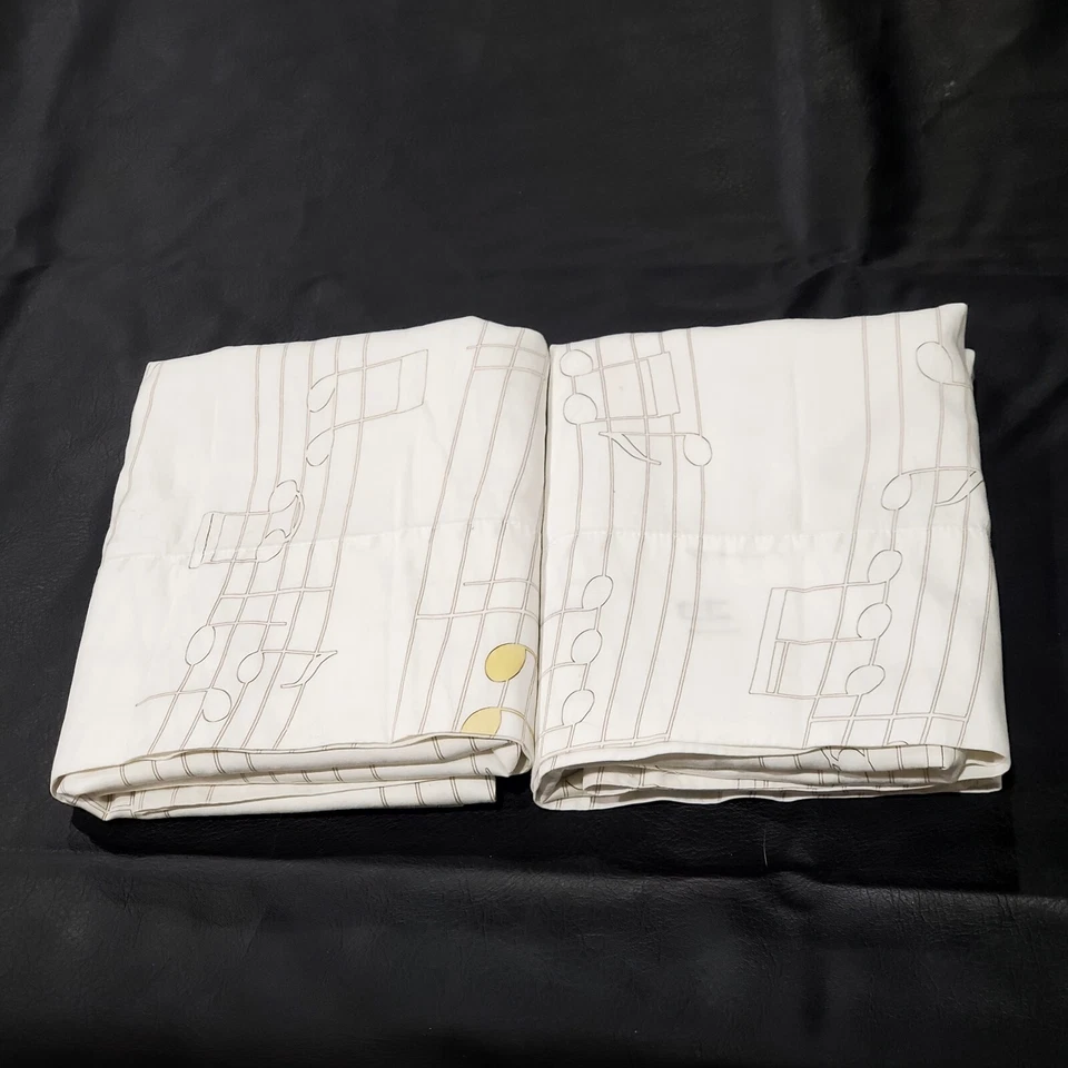 Juego de 2 fundas de almohada Cuddledown NOTAS MUSICALES Queen 100 % algodón  Foto 3 de 4