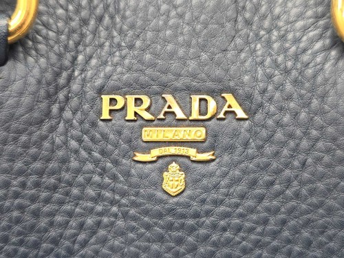 Prada Milano BN1713 Vitello Daino Bluette Women’s Blue Handbag Shoulder Bag - 第 9/12 張圖片