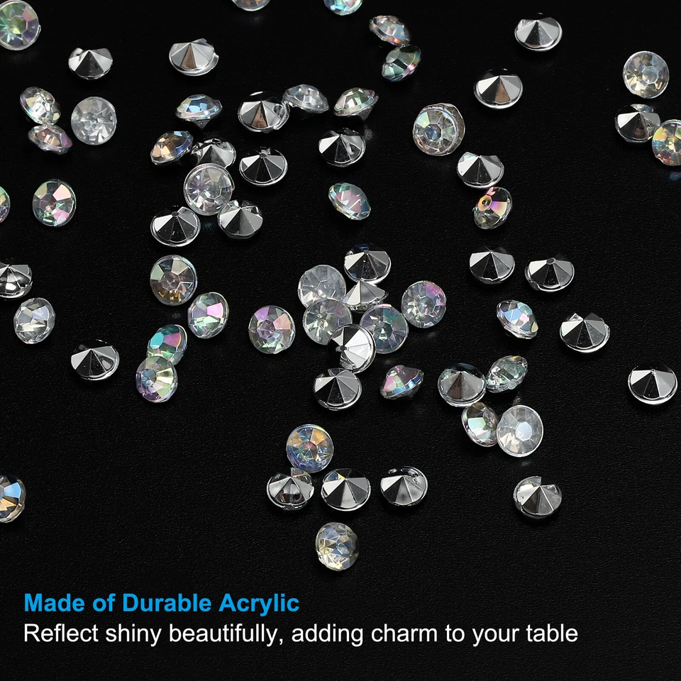 10000Pcs Acrylic Wedding Table Diamonds 4mm Crystals Gems Clear AB Silver Foto 3 de 4