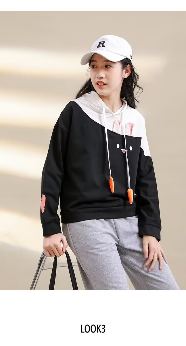 Herbst Kawaii Kleidung Frauen Lolita Anime Cartoon Lange Hülse Hoodies Harajuku Egirl Mit Kapuze Sweatshirt Emo Grunge T Top Alt Y2K  200000345