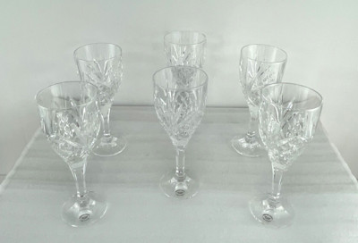 Cambridge / Shannon Crystal by Godinger Dublin Pattern Wine Glasses 8'' Set of 6