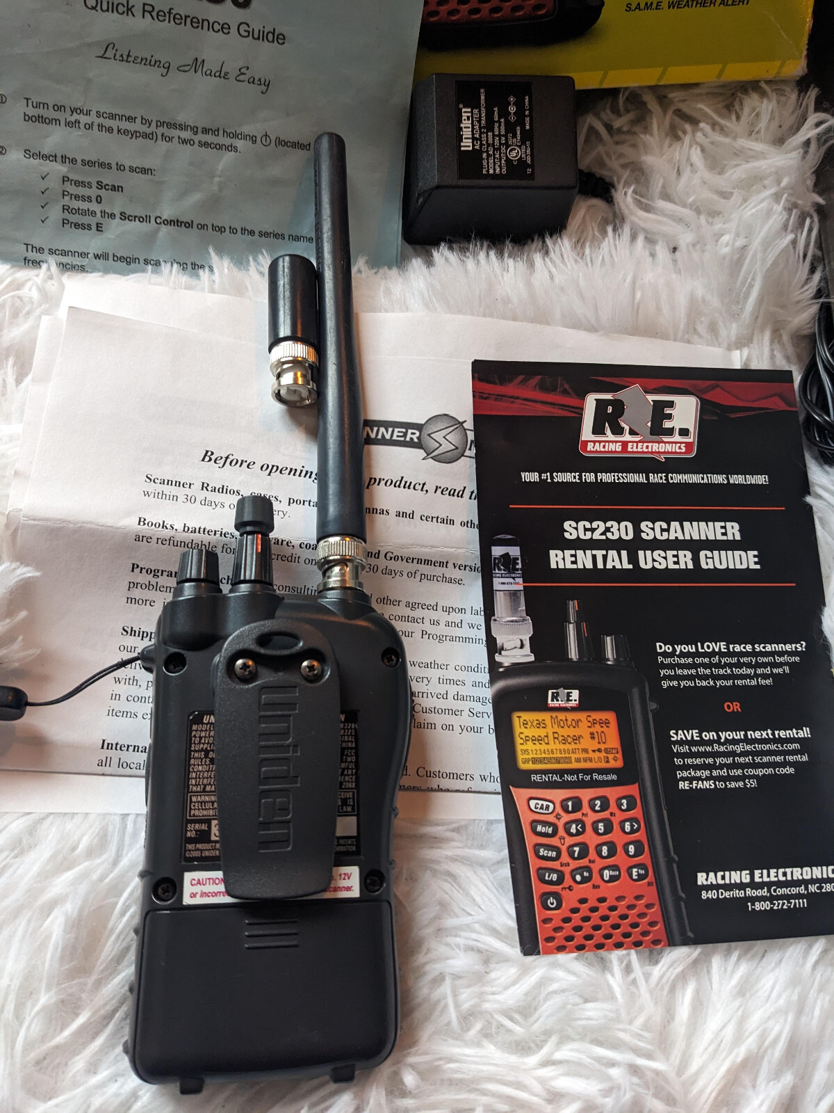 Uniden SC230 Racing Scanner Programmed NASCAR INDYCAR SRX DIRT IMSA