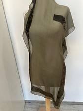 S14 Gucci rectangle Silk scarf made in italy 59/20 inch has stain  pulls