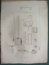 1830 PRINT WEAPONS ARMS & ARMOUR ~ ROMAN ARMS etc