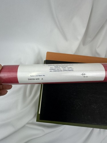 Vintage Wallpaper Roll Parker Knoll Red Gold Detail Pattern D8038 Batch 400 A - Picture 3 of 4