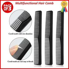 Black Carbon Barber Fiber Cutting Comb Fine Tooth professional Hair Comb 3Pcs