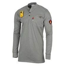 NEW Proactive FR Flame Resistant Henley Shirt SHIPS TODAY (X-LARGE) GRAY