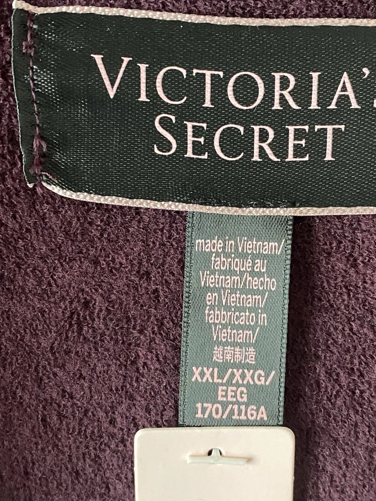 UNDERCOVER Giacca felpa donna Victoria's Secret prugna taglia 2XL nuova