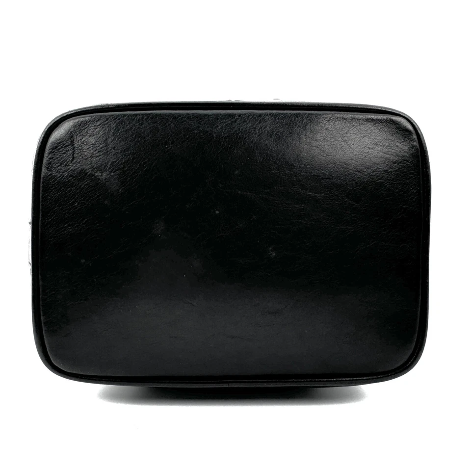 Gucci Shoulder Bag Interlocking Black Leather Drawstring Purse Auth 0077 - Image 4 of 4