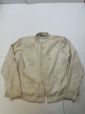 Vintage Ciao Ltd Women's Sweater Wool Size 12 Hong Kong Open Cardigan