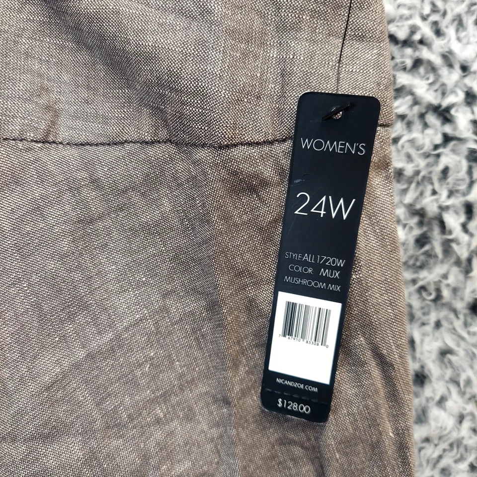 NIC+ZOE Skirt Silk Women 24W Gray Mushroom Mix Flare Knee Length Side Zip NWT - Изображение 2 из 4