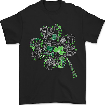 Irish Clover lustiges Herren-T-Shirt St. Patricks Day 100 % Baumwolle