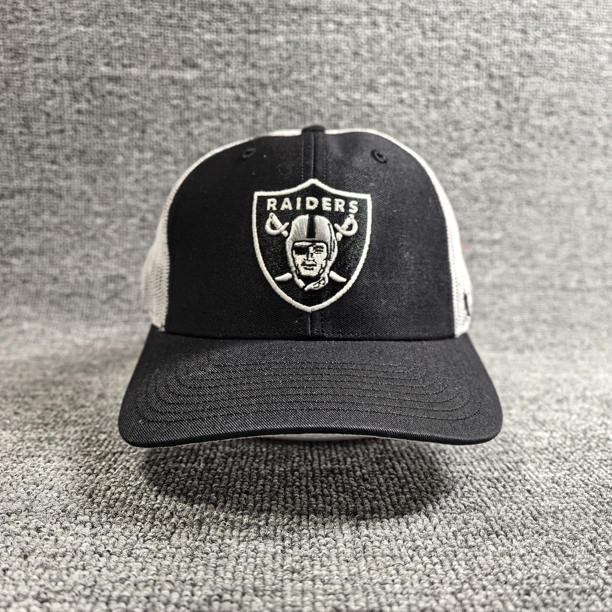 '47 Brand Raiders Trucker Snapback Black White NFL Hat