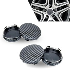 4 PCS Car Wheel Center Caps, 60MM/2.36In OD 56MM/2.2In ID, carbon fiber black