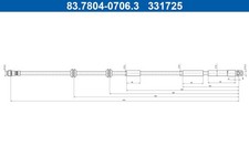 Bremsschlauch ATE 83.7804-0706.3 für MERCEDES GLE V167 C167 GLS X167 350 matic