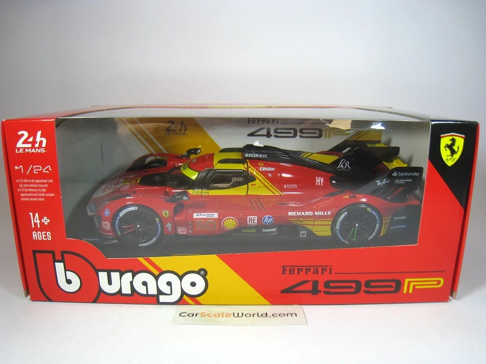 FERRARI 499P #50 WINNER 24H LE MANS 2024 1/24 BBURAGO - Imagen 4 de 4