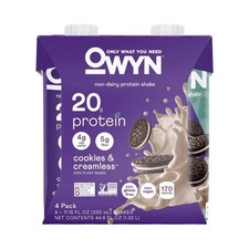 OWYN Non-Dairy Protein Shake Cookies  Creamless 20g Protein 4pk/44.6 fl oz