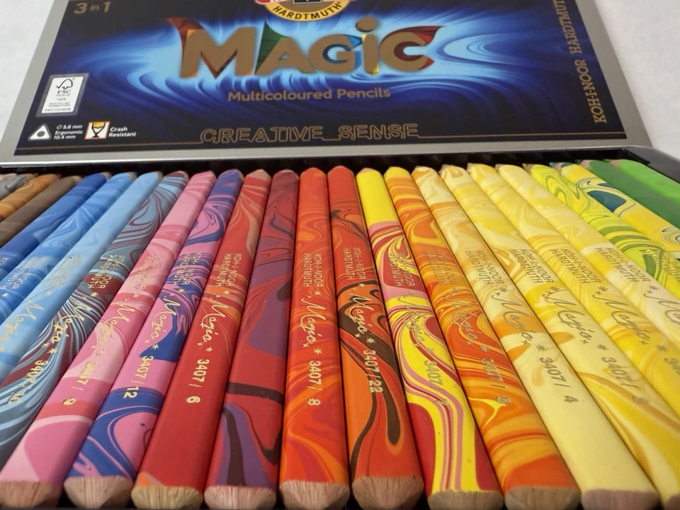 Koh-I-Noor Magic Triangular Multi-Coloured Pencil, 24 in Tin Case; SEE PHOTOS - Image 3 of 4