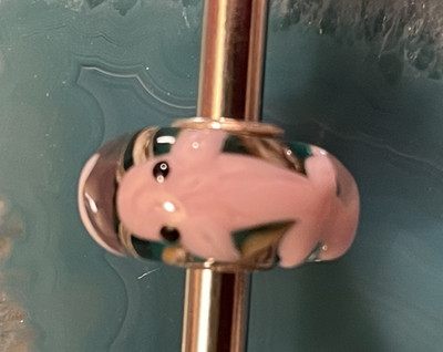 Trollbeads Gorgeous Rare Pink Fish  Bead  HTF Ocean, Beach
