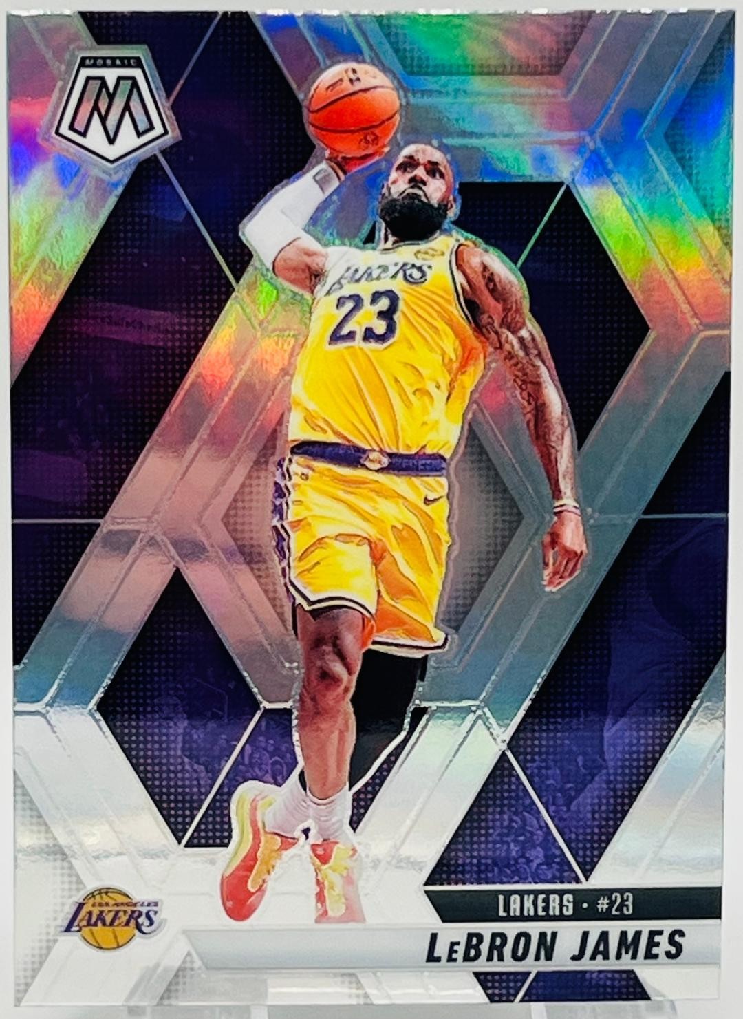 LeBron James 2024-25 Panini Mosaic NBA Silver Holo Prizm #180 Los Angeles Lakers