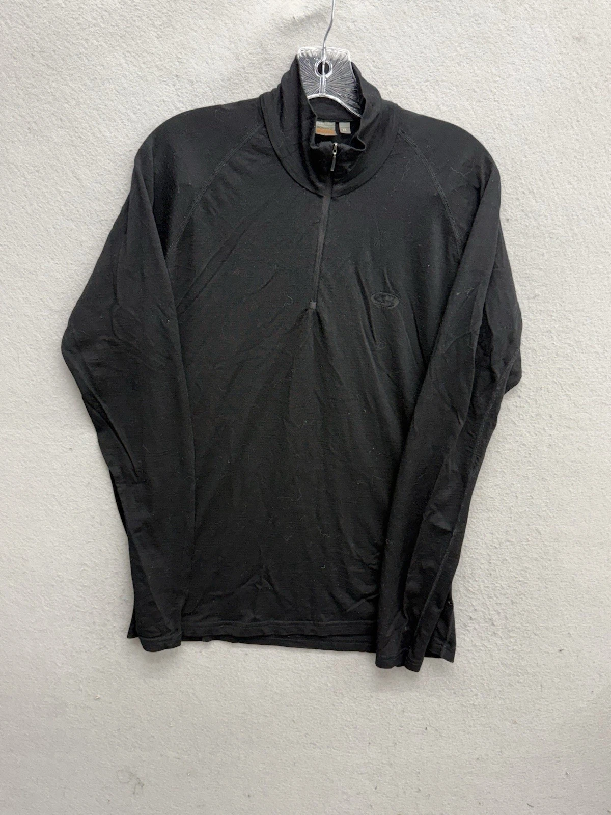 Icebreaker Pullover Women's XL Black Merino Bodyfit 200 1/4 Zip Baselayer