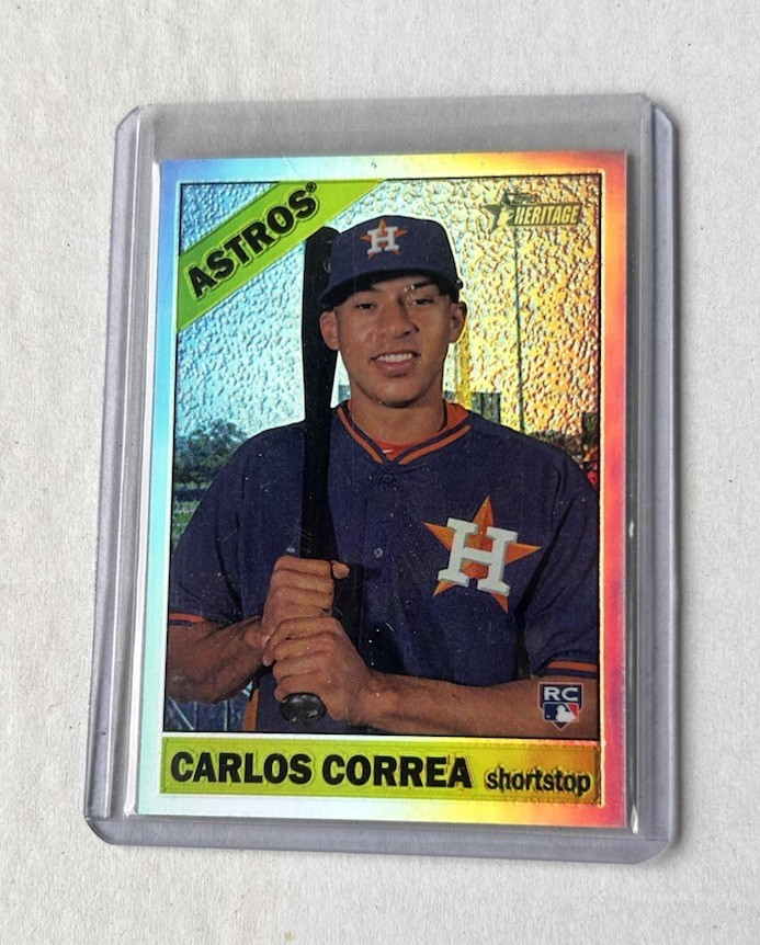 2015 Topps Heritage Carlos Correa Chrome Refractor /566 RC Rookie Card ASTROS