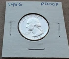 1956 Frosted Cameo Proof Washington Quarter Uncirculated 90% Silver GEM