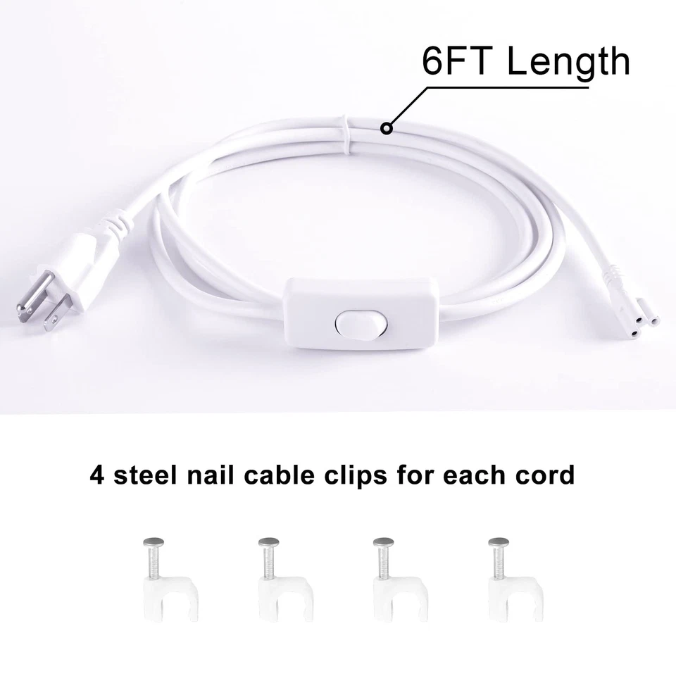 T5 T8 Power Cord, 6FT Long LED Light Cord with On/Off Switch, LED Wire Connec... - Image 3 of 4