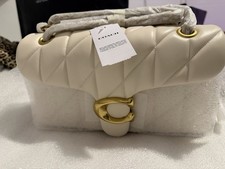 Coach Tabby 26 Pillow Quilted Shoulder Bag Chalk Cream BNWT Authentic