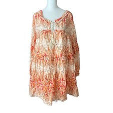 Christy Dawn Womens XL Adeline Dress Sunset Gladiola Printed Vneck Babydoll