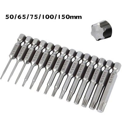 Torx Bits 1/4'' 50/75/100/150 mm Extra lang T3 T4 T5 T6 T7 T8 T9 - T40 Bitsatz