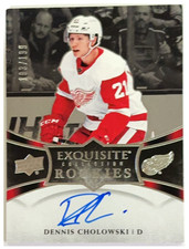 2018-19 Exquisite Collection Platinum Signatures #R2 Dennis Cholowski RC /199