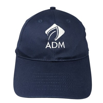 ADM Strapback Baseball Cap Blue One Size Adjustable Embroidered Vented Holes