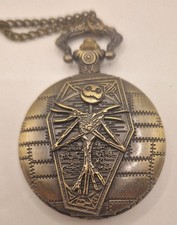 Nightmare Before Christmas Jack Skellington Pocket Watch Necklace Gothic