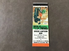Matchbook Cover - Green Lantern Bar,  Madison Heights MI