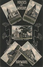 Hayward, California CA Houses of Worship 1913 Cal. Antique Vintage Postcard
