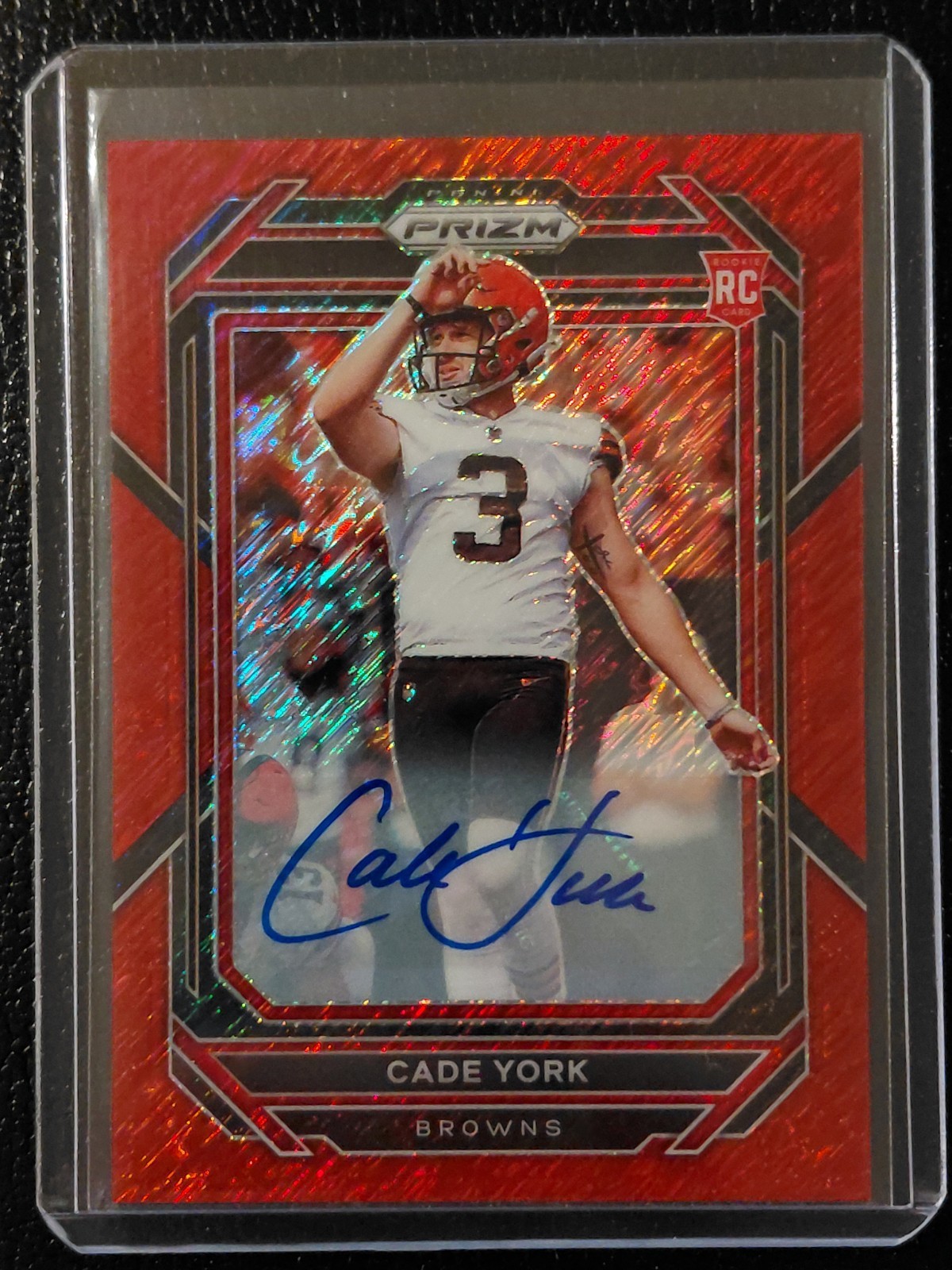Cade York Panini Prizm #400 Autograph-Red Shimmer