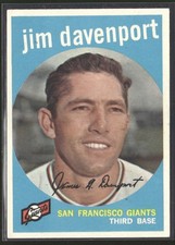 1959 Topps #198 Jim Davenport EX/EX-MT