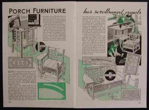 Garden PORCH FURNITURE 1941 HowTo build PLANS Chinese Scrollwork