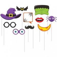 Halloween Photo Booth Props 10 Per Pack Paper Halloween Party Photo Props