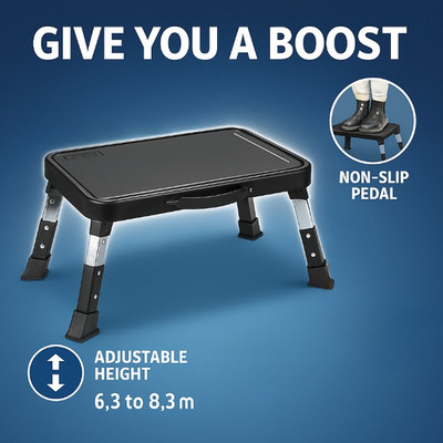 Folding Step Stool Adjustable Height 330Lbs Metal Platform for RV Home Kitchen