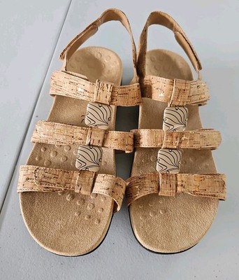 Vionic Womens Rest Amber Sandals Strap Backstrap Cork Size 7.5 Comfort Shoes