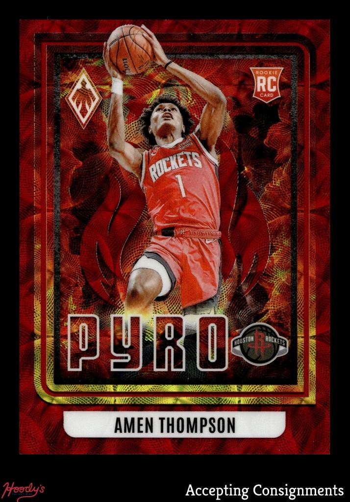2023-24 Panini Phoenix Pyro International Red #21 Amen Thompson RC ROOKIE 74/75