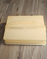 Vintage Tupperware 9x13 rechteckiger Blech Kuchenträger/Griff Ernte Gold komplett